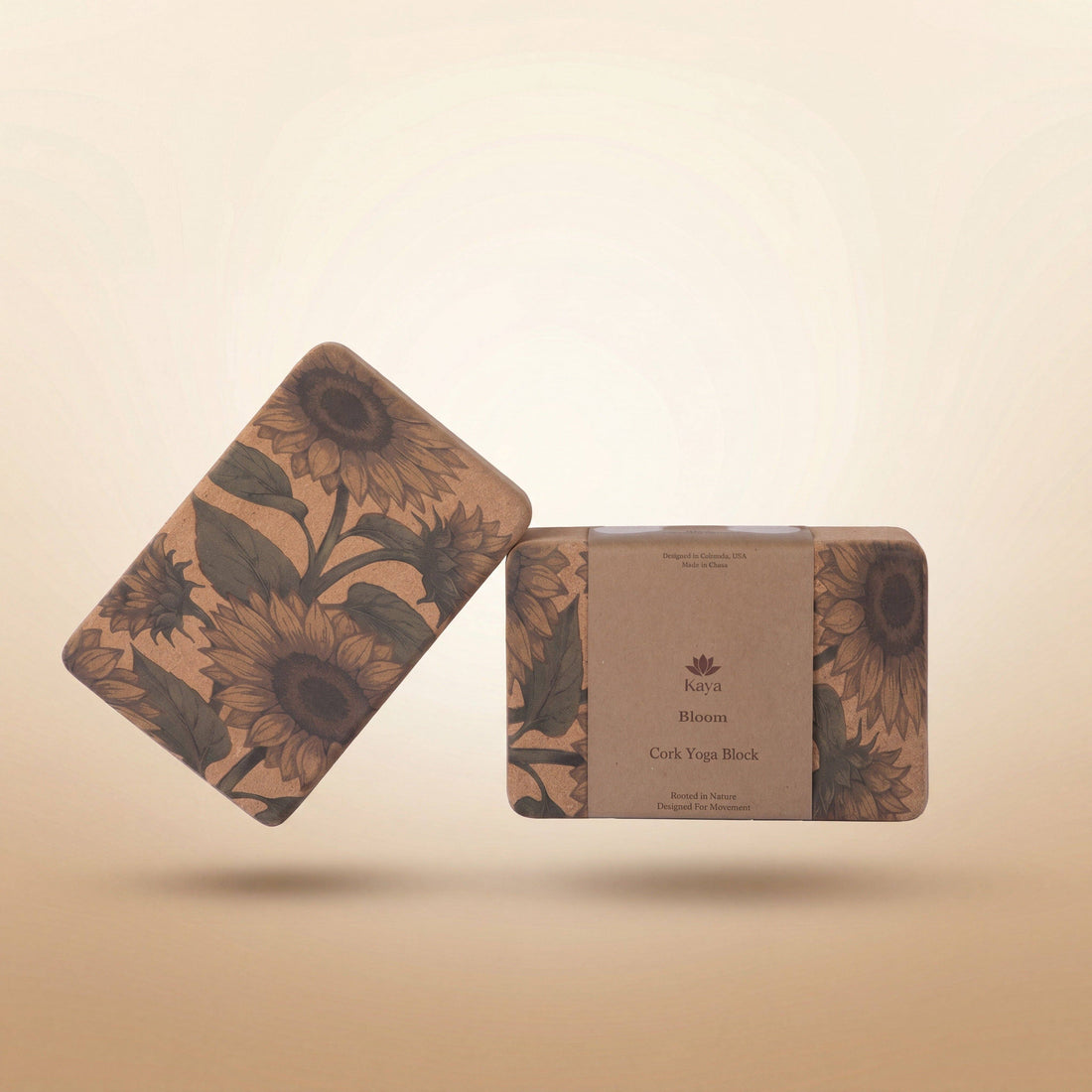 Kaya Bloom - Cork Yoga Block: Wildrose