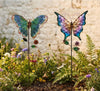 Enameled Metal Stake - Butterfly - Weatherproof: Multi-Colored