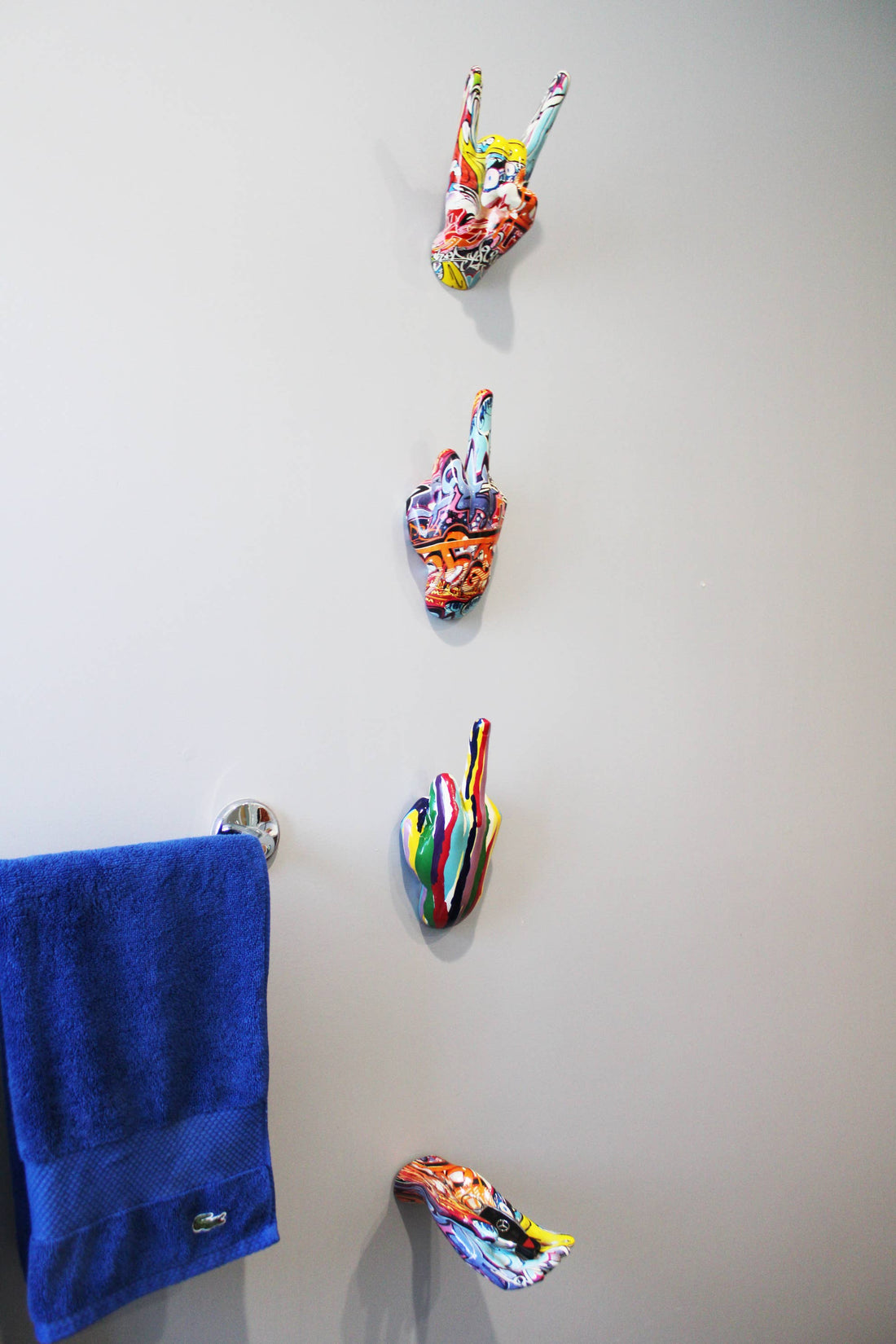 Street Art Rock On Hand Wall Mount - 9" tall