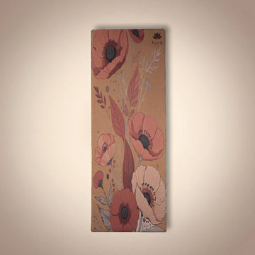 KayaBloom Lite - Foldable Travel Cork Yoga Mat: Wildrose