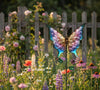Enameled Metal Stake - Butterfly - Weatherproof: Multi-Colored