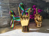 Dark Gold Middle Finger Tabletop Sculpture - 9" tall