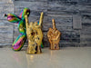 Dark Gold Middle Finger Tabletop Sculpture - 9" tall