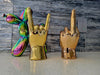 Dark Gold Middle Finger Tabletop Sculpture - 9" tall
