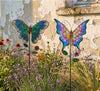 Enameled Metal Stake - Butterfly - Weatherproof: Multi-Colored