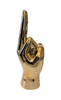 Dark Gold Middle Finger Tabletop Sculpture - 9" tall