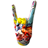 Street Art Rock On Hand Wall Mount - 9" tall