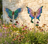 Enameled Metal Stake - Butterfly - Weatherproof: Multi-Colored
